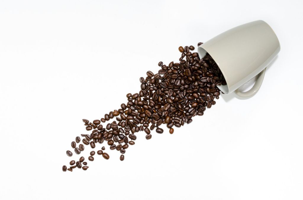 mug with coffee beans