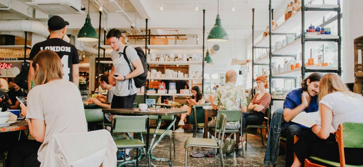 coffee shop full of people