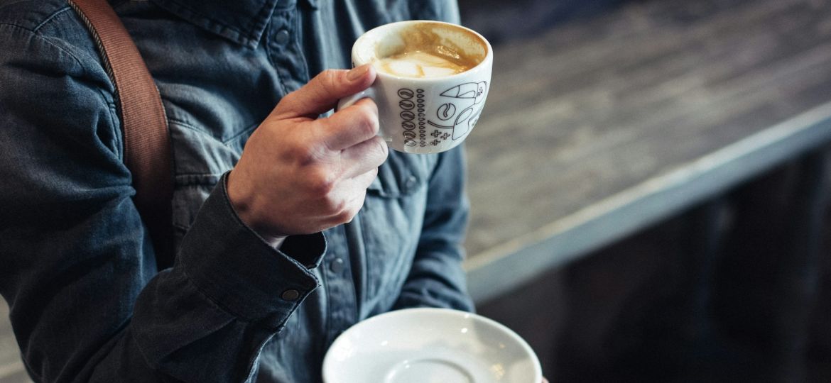 person drinking coffee