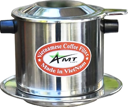 AMT 13 OZ Vietnamese Coffee Maker, 2-3 Servings Phin, Screw Down Coffee Vietnamese Coffee