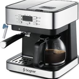 Bogner 2-in-1 Coffee Maker - 20 Bar Espresso and 12-Cup Drip Coffee Maker