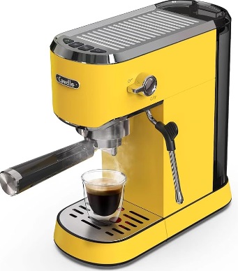 CAVDLE Espresso Machine 20 Bar Yellow Coffee Maker