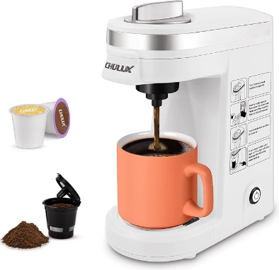 CHULUX Single Serve Coffee Maker for K-Cup and Ground Coffee