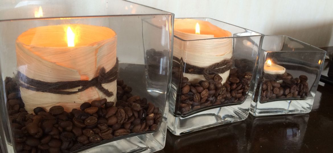 Candle With Coffee Beans