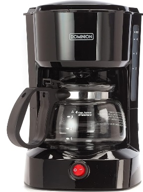 Dominion 4-Cup Quiet Coffeemaker Compact Coffee Pot Brewer Machine