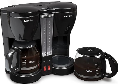 Double Coffee Brewer Station - Dual Drip Coffee Maker Brews two 12-cup Pots