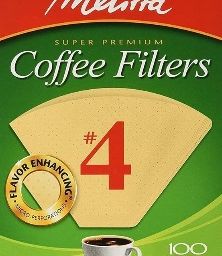 Melitta #4 Cone Coffee Filters, Unbleached Natural Brown