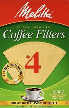 Melitta #4 Cone Coffee Filters, Unbleached Natural Brown